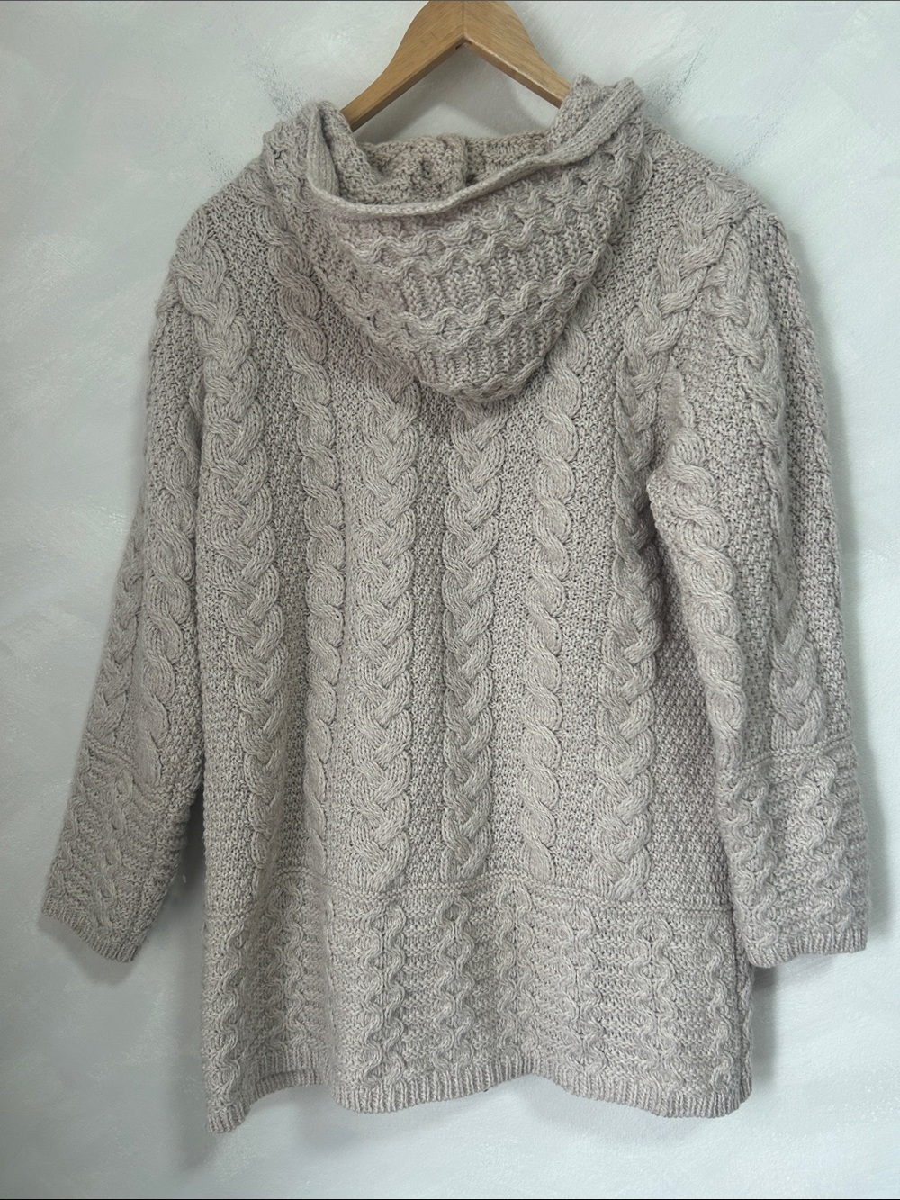 Aran mor Ireland 100% Merino wool knit cardigan zipper sweater medium - Picture 8 of 9